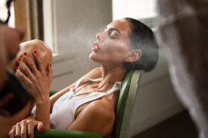 Ana Dias photographing Teela LaRoux for Playboy