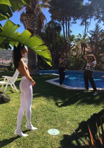 Ana Dias photographing Cledia Fortin for Playboy